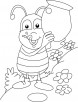 Honey bee collecting honey sweet coloring pages