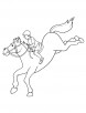 Horse jumping the hurdles coloring page