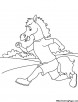 Horse racing coloring page
