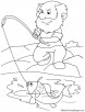 Hungry dwarf fishing coloring page
