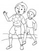 Indoor soccer game coloring page