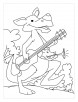 Kangaroo playing guitar coloring pages