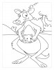 Mother kangaroo with her baby coloring pages
