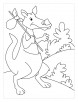 Kangaroo on world tour coloring pages