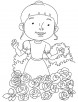Katty in rose garden coloring page