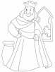 A king standing beside the window coloring pages