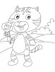 Kitten a rose lover coloring page
