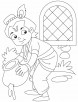 Baby Krishna the butter thief coloring pages