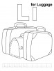 L for luggage coloring page with handwriting practice
