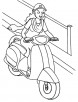 Lady driving scooter coloring page