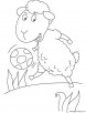 Lamb and ball coloring page