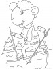 Lamb skiing coloring page