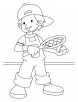 Lawn tennis player coloring page