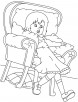 Lazy girl coloring page