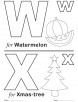 Printables Alphabet W-X Coloring Sheets