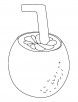 Lime with a straw coloring page