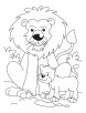 Lion with a cub coloring pages