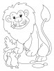 A lion and a mouse coloring page