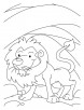 A lion in den coloring pages