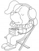 Listening to music coloring page