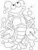 Cheering lobster coloring pages