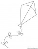 Long kite coloring page