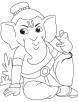 Lord ganesha with mouse coloring page