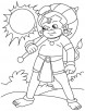 Lord hanuman with sun coloring page