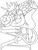M for monkey coloring page for kids