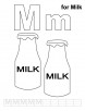 M for milk coloring page with handwriting practice