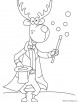 Magician reindeer coloring page