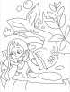 Thinking mermaid coloring pages