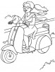 Modern scooter coloring page