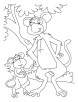Baby monkey with monkey coloring pages
