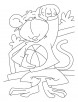 Monkey in playful mood coloring pages