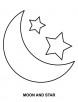 Moon and star coloring page