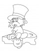 Mouse wearing a hat coloring page