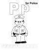 Letter Pp printable coloring page