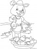 Pig a fisherman coloring page