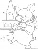 Pig on city tour coloring page