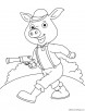 Pig with gun coloring page