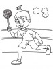 Playing badminton coloring page