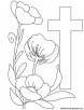 Poppy with cross coloring page