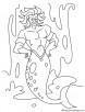 Powerful merman coloring page