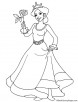 Princess with rose coloring page