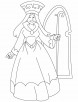 A queen holding a scepter coloring pages