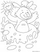 Rabbit beat the heat coloring page