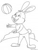 Rabbit in playground coloring page