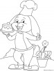 Rabbit made a cake coloring page