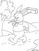 Rabbit with mop coloring page